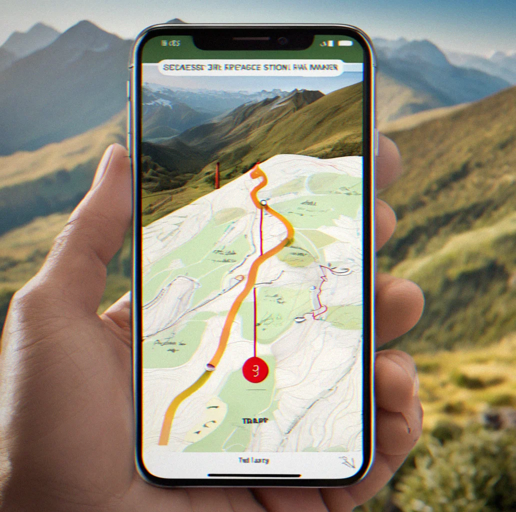 Phone screen showing waypoint editor with route revision in progress, new marker being placed